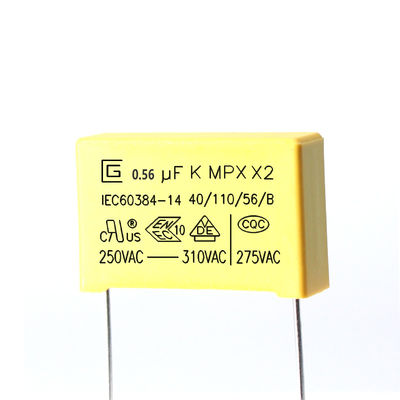 0,56 μακρά ζωή πυκνωτών 275VAC ασφάλειας UF 564K X2 λόγω της μόνης θεραπεύοντας επίδρασης
